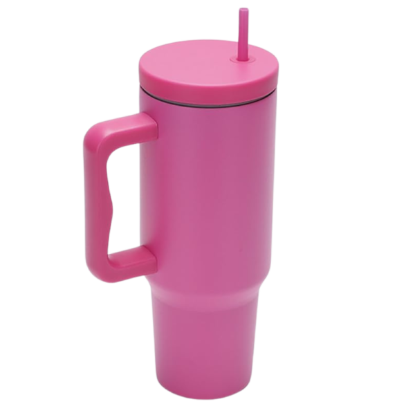 Minimalist Tumbler with Handle and Straw