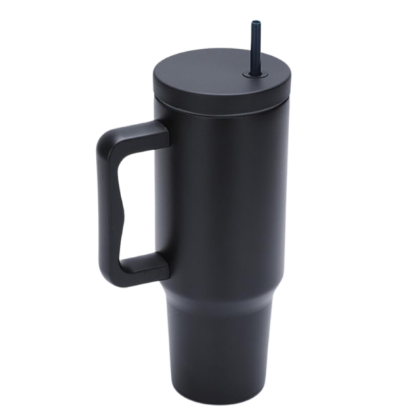 Minimalist Tumbler with Handle and Straw