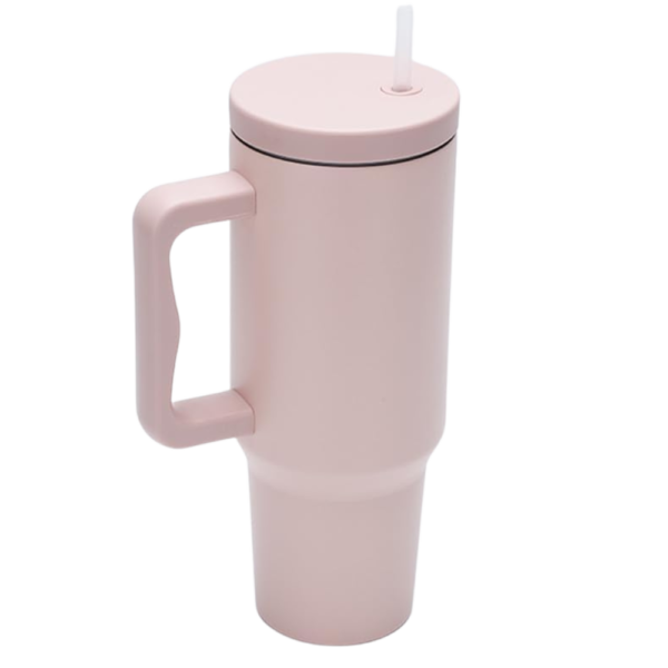 Minimalist Tumbler with Handle and Straw