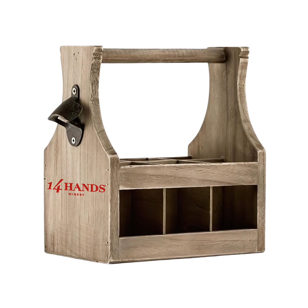 WNG-2568-Wood-Beer-Bottle-Caddy-2 Wood Beer Bottle Caddy with Opener