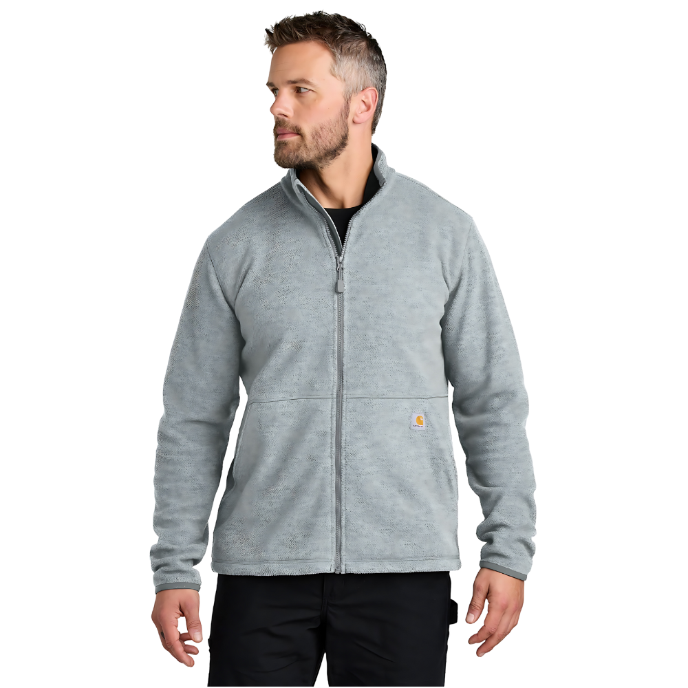 WNG-2614-Carhartt®-Full-Zip-Fleece-Jacket-2-heathergray Carhartt® Textured Full-Zip Fleece Jacket