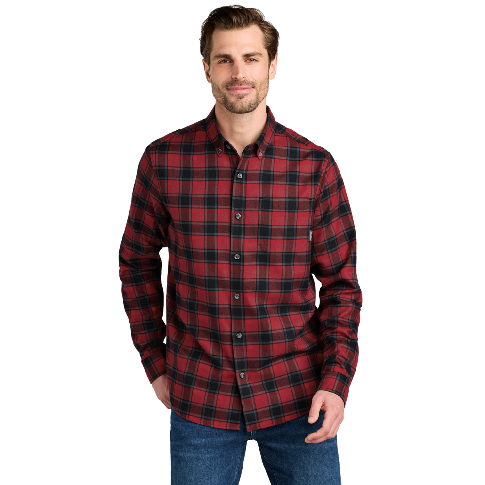 Eddie Bauer® Long Sleeve Favorite Flannel Plaid Shirt-2-RedHighlandPlaid Eddie Bauer® Long Sleeve Favorite Flannel Plaid Shirt