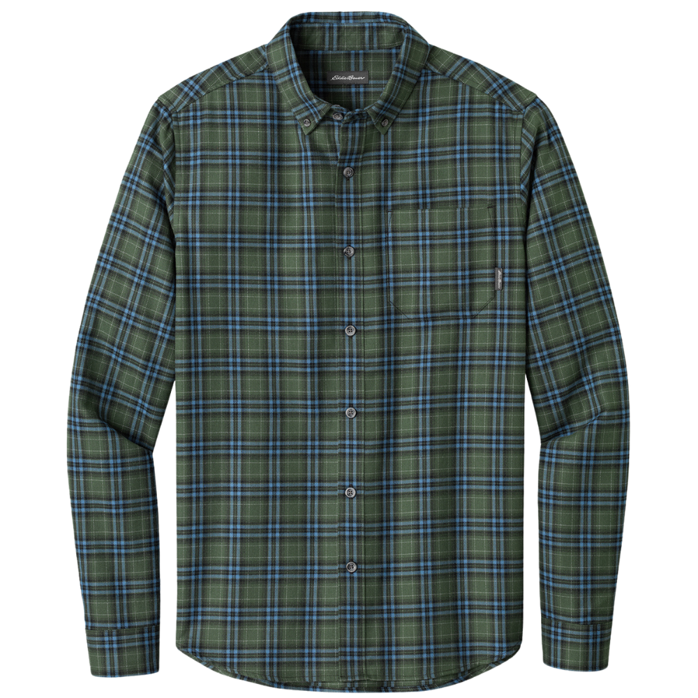 Eddie Bauer® Long Sleeve Favorite Flannel Plaid Shirt-4-SoftOlivePlaid Eddie Bauer® Long Sleeve Favorite Flannel Plaid Shirt