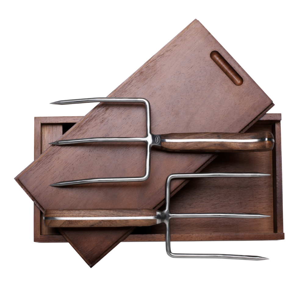 Turkey Lifter Forks in Rosewood Gift Box