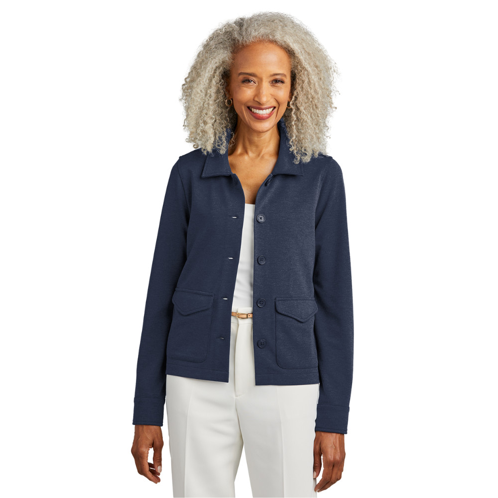 wng-2671-Brooks-Brothers®-Women’s-Stretch-Button-Jacket-2-NavyHeather Brooks Brothers® Women’s Mid-Layer Stretch Button Jacket