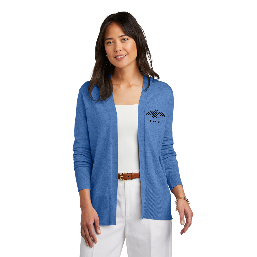 wng-2687-Brooks-Brothers®-Women’s-Long-Cardigan-Sweater-1-BlueHeather Brooks Brothers® Women’s Cotton Stretch Long Cardigan Sweater
