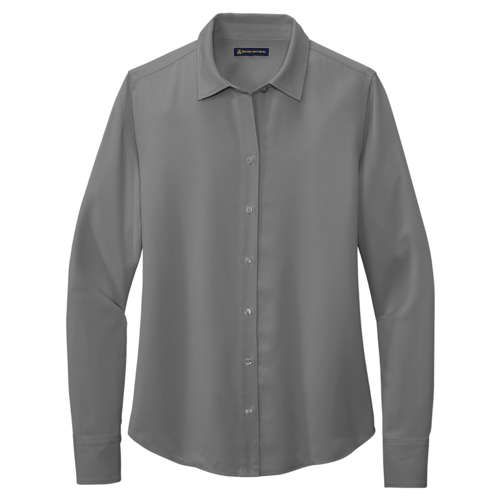 wng-2696-Brooks-Brothers®-Full-Button-Satin-Blouse-5-Gray Brooks Brothers® Women’s Full-Button Satin Blouse