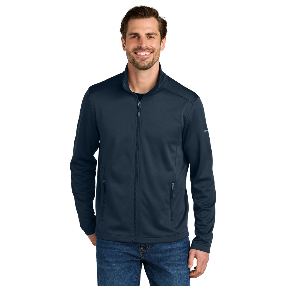 wng-2710-Eddie-Bauer®-Mid-Layer-Fleece-Full-Zip-2-Navy Eddie Bauer® Smooth Mid Layer Fleece Full-Zip