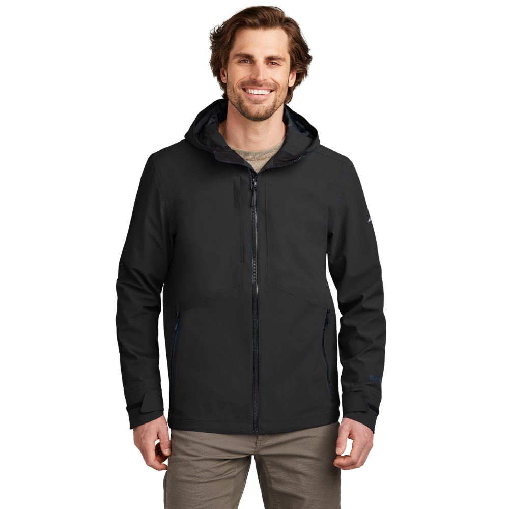 wng-2759-Eddie-Bauer®-WeatherEdge®-Plus-Jacket-2-Black Conquer the elements with wine-n-gear's wholesale Eddie Bauer® WeatherEdge® Plus Jacket. This fully seam-sealed, waterproof, and breathable 10K/10K stretch fabric jacket features WeatherEdge Plus and StormRepel® DWR technology for ultimate protection. With an adjustable hood, waterproof zippered pockets, adjustable cuffs, and a decoration access pocket, this jacket offers both functionality and convenience. The interior storm flap, adjustable drawcord hem, and contrast logo complete the design. Made of 92/8 poly/spandex with 100% polyester lining, it's perfect for customizing with your branding when ordering wholesale from wine-n-gear.