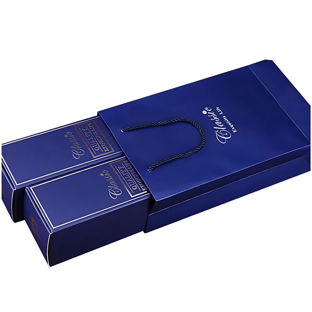 WNG-2872-2-Bottle Wine Box with Paper Bag-2 2-Bottle Wine Gift Box with Paper Bag