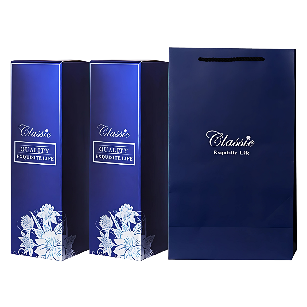 WNG-2872-2-Bottle Wine Box with Paper Bag-3 2-Bottle Wine Gift Box with Paper Bag