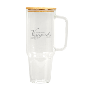 40oz. Glass Tumbler with Handle, Bamboo Lid and Straw