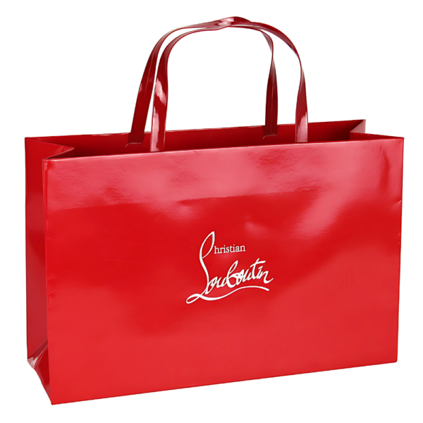 Custom Glossy Shopping Bag with PU Handle