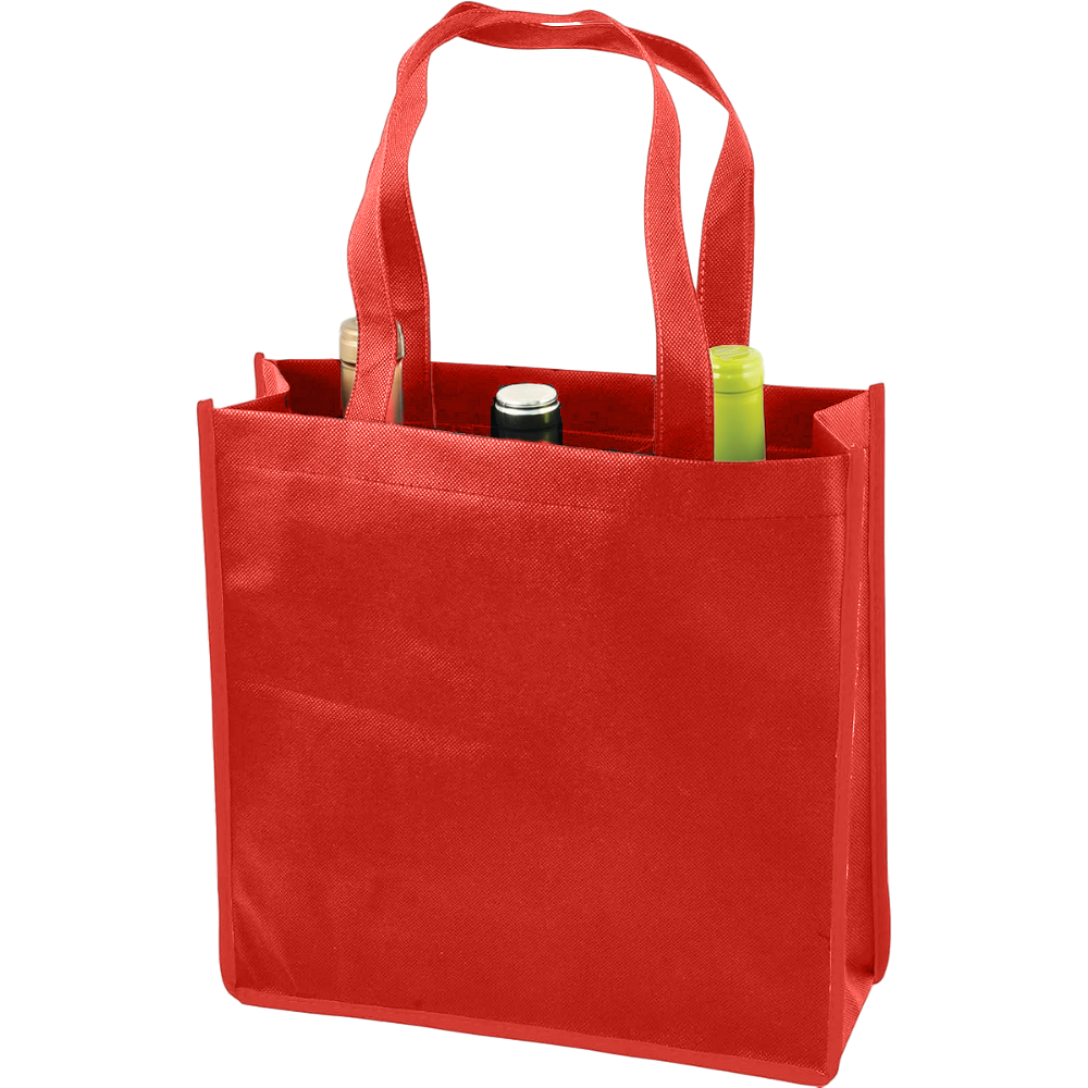 WNG-2940-3-Bottle-Non-Woven-Tote-3-Red 3-Bottle Non-Woven Wine Tote