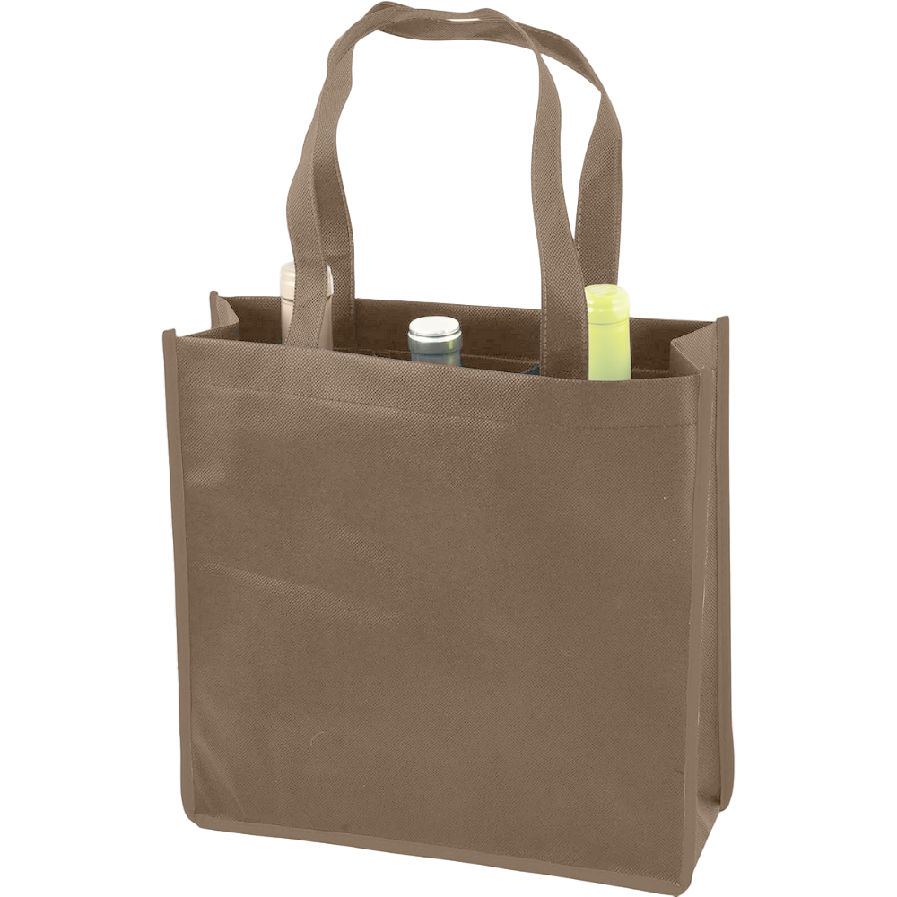 WNG-2940-3-Bottle-Non-Woven-Tote-6-khaki 3-Bottle Non-Woven Wine Tote