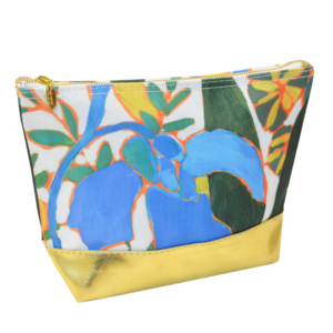 Canvas Cosmetic Pouch with Gold Metallic Boot