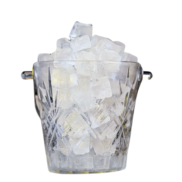 1L Mini Crystal Glass Ice Bucket with Handle and Tong