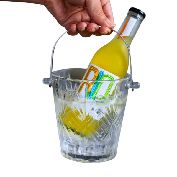 1L Mini Crystal Glass Ice Bucket with Handle and Tong