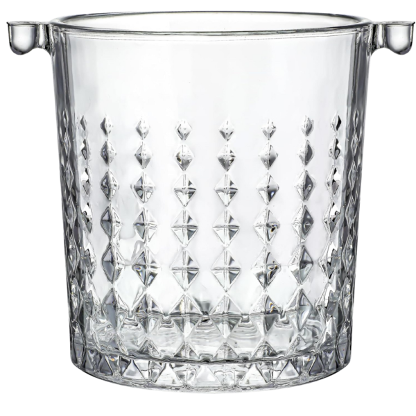 0.9L Mini Crystal Glass Ice Bucket with Handle and Tong