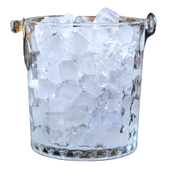 0.9L Mini Crystal Glass Ice Bucket with Handle and Tong