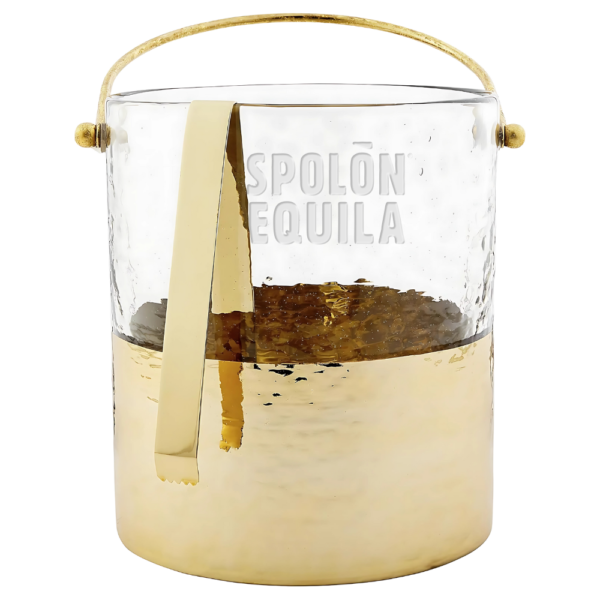 Glass Ice Bucket and Tongs Set