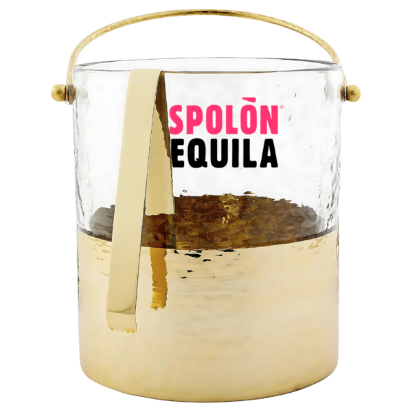Glass Ice Bucket and Tongs Set