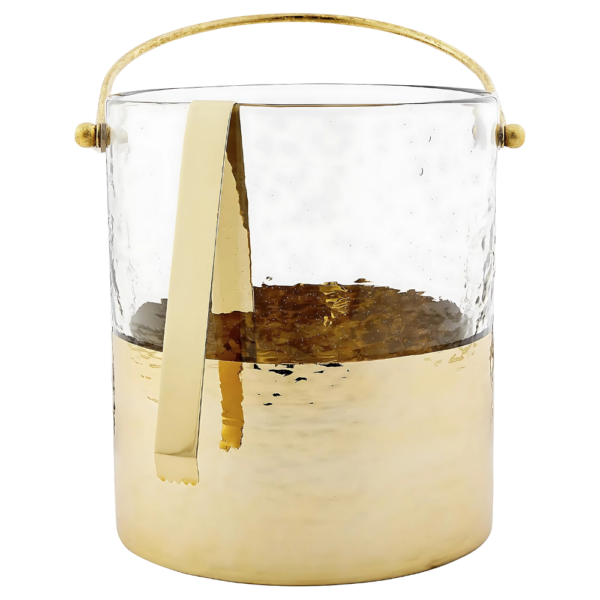Glass Ice Bucket and Tongs Set