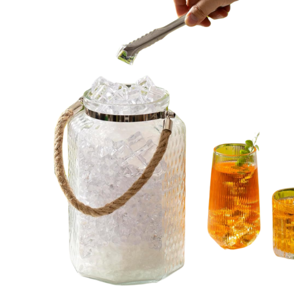 1Gal Ice Bucket with Airtight Lid and Ice Tongs