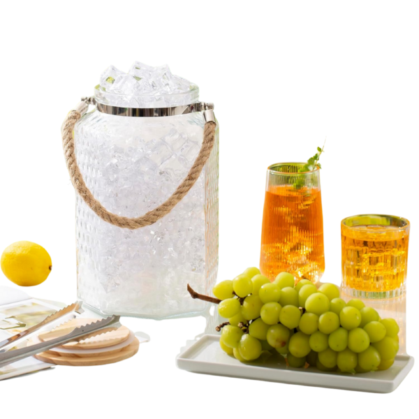 1Gal Ice Bucket with Airtight Lid and Ice Tongs