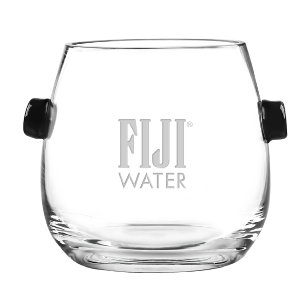 Ebony Trimmed Glass Ice Bucket