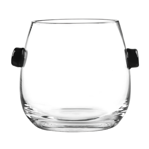 Ebony Trimmed Glass Ice Bucket
