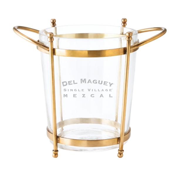 Antique Brass & Glass Champagne Bucket