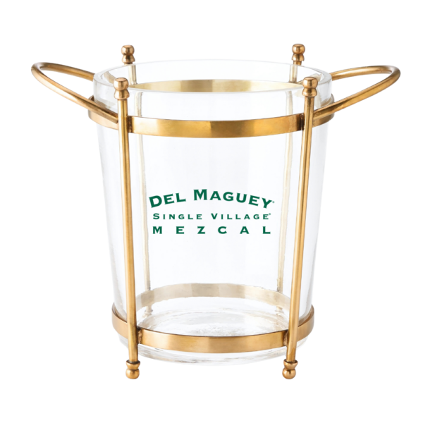 Antique Brass & Glass Champagne Bucket