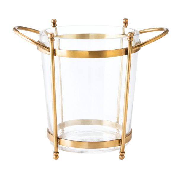 Antique Brass & Glass Champagne Bucket