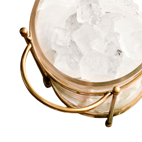 Antique Brass & Glass Champagne Bucket