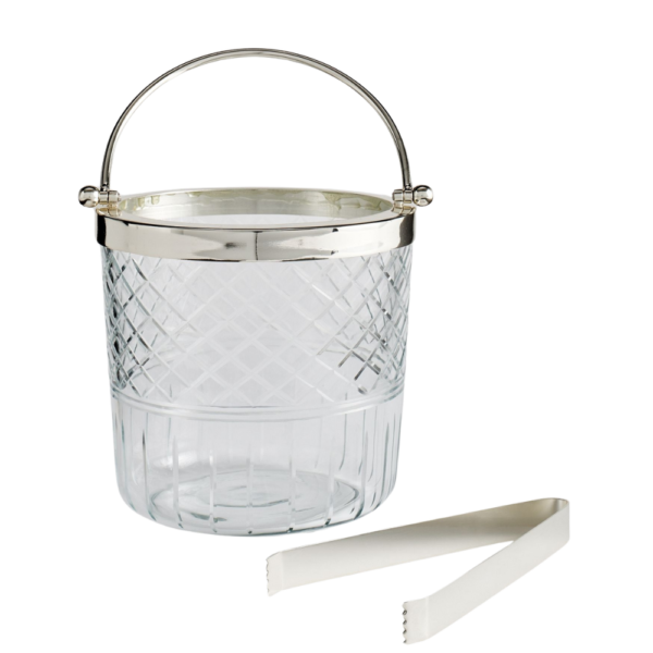2.9L Glass Ice Bucket with Tongs