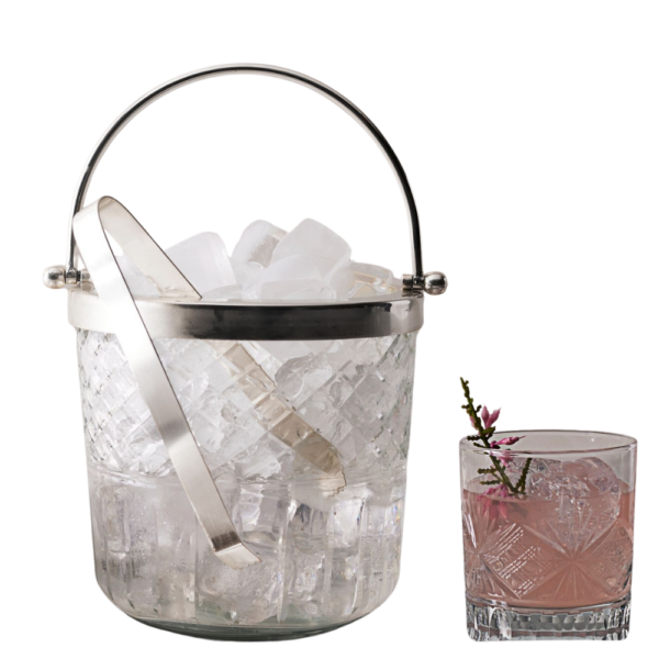 2.9L Glass Ice Bucket with Tongs