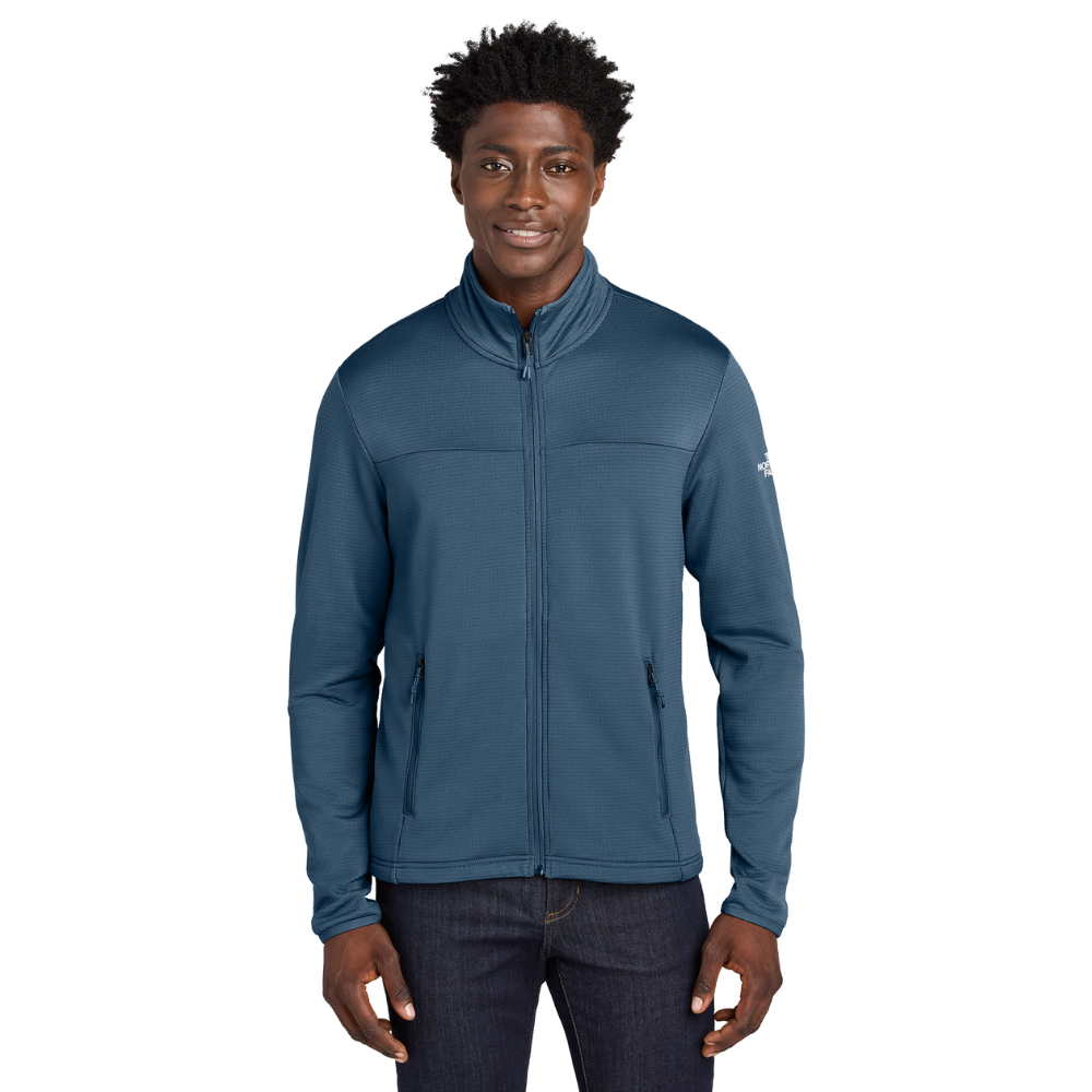 WNG-3046-The-North-Face®-Aim-Full-Zip-Fleece Jacket-3-Shady-Blue The North Face® Aim Full-Zip Fleece Jacket