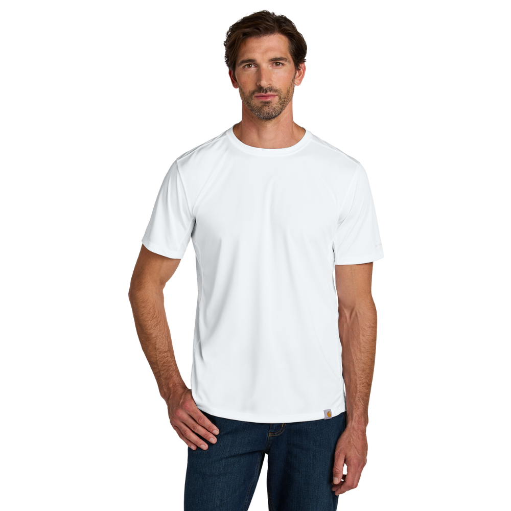 WNG-3054-Carhartt Force® Short Sleeve-2-White Carhartt Force® Sun Defender™ Short Sleeve T-Shirt
