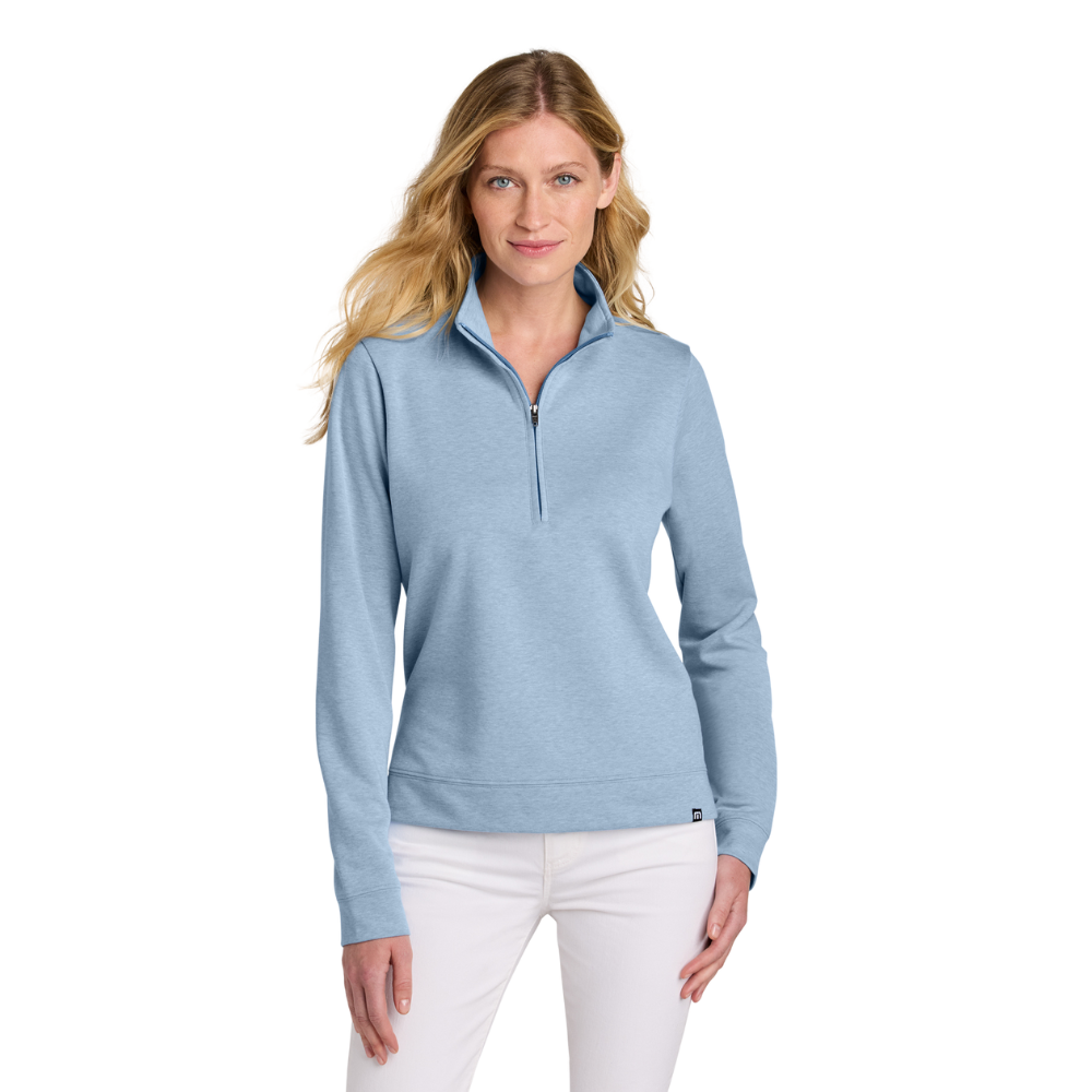 WNG-3066-TravisMathew-Women’s-Coveside-Half-Zip-3-LightBlueHeather TravisMathew Women’s Coveside Half-Zip
