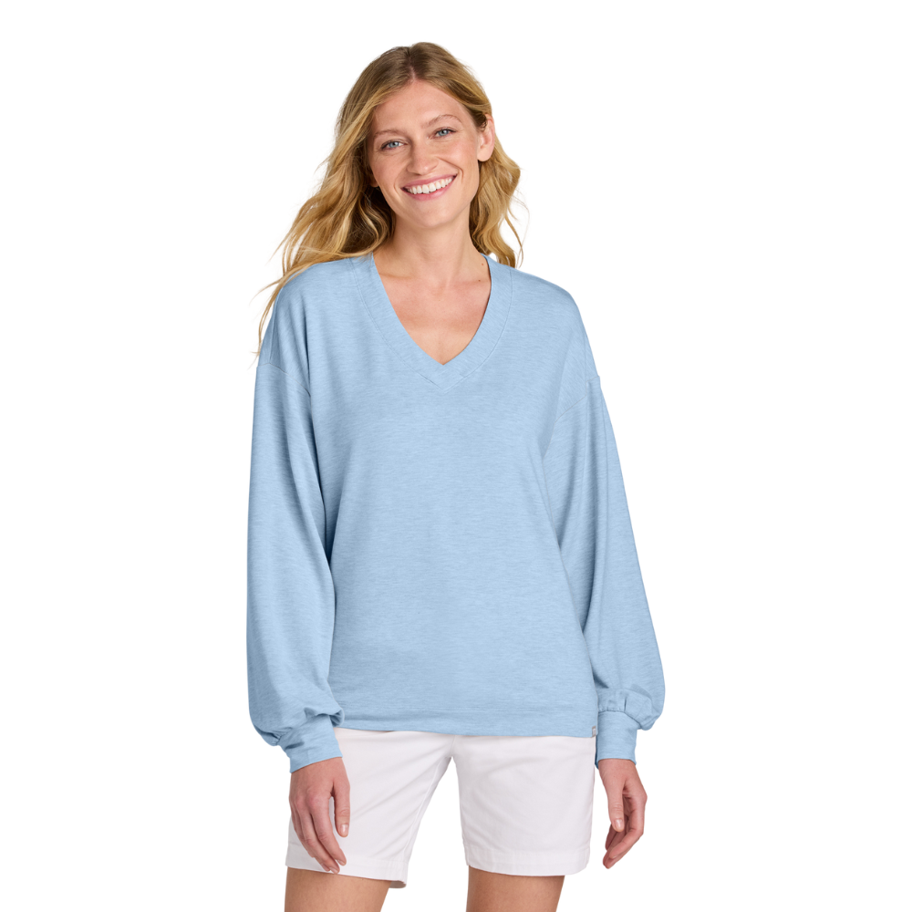 WNG-3067-TravisMathew-Women’s-Long-Weekend-V-Neck-3-KentuckyBlueHeather TravisMathew Women’s Long Weekend V-Neck
