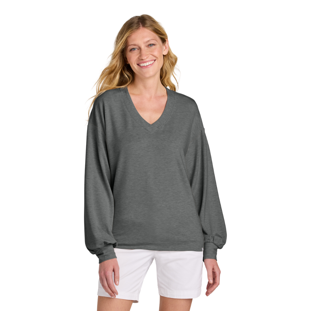 WNG-3067-TravisMathew-Women’s-Long-Weekend-V-Neck-4-DarkGrayHeather TravisMathew Women’s Long Weekend V-Neck