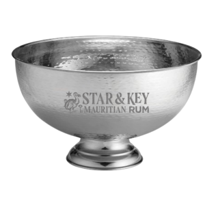 3.4Gal Hammered Pedestal Punch Bowl
