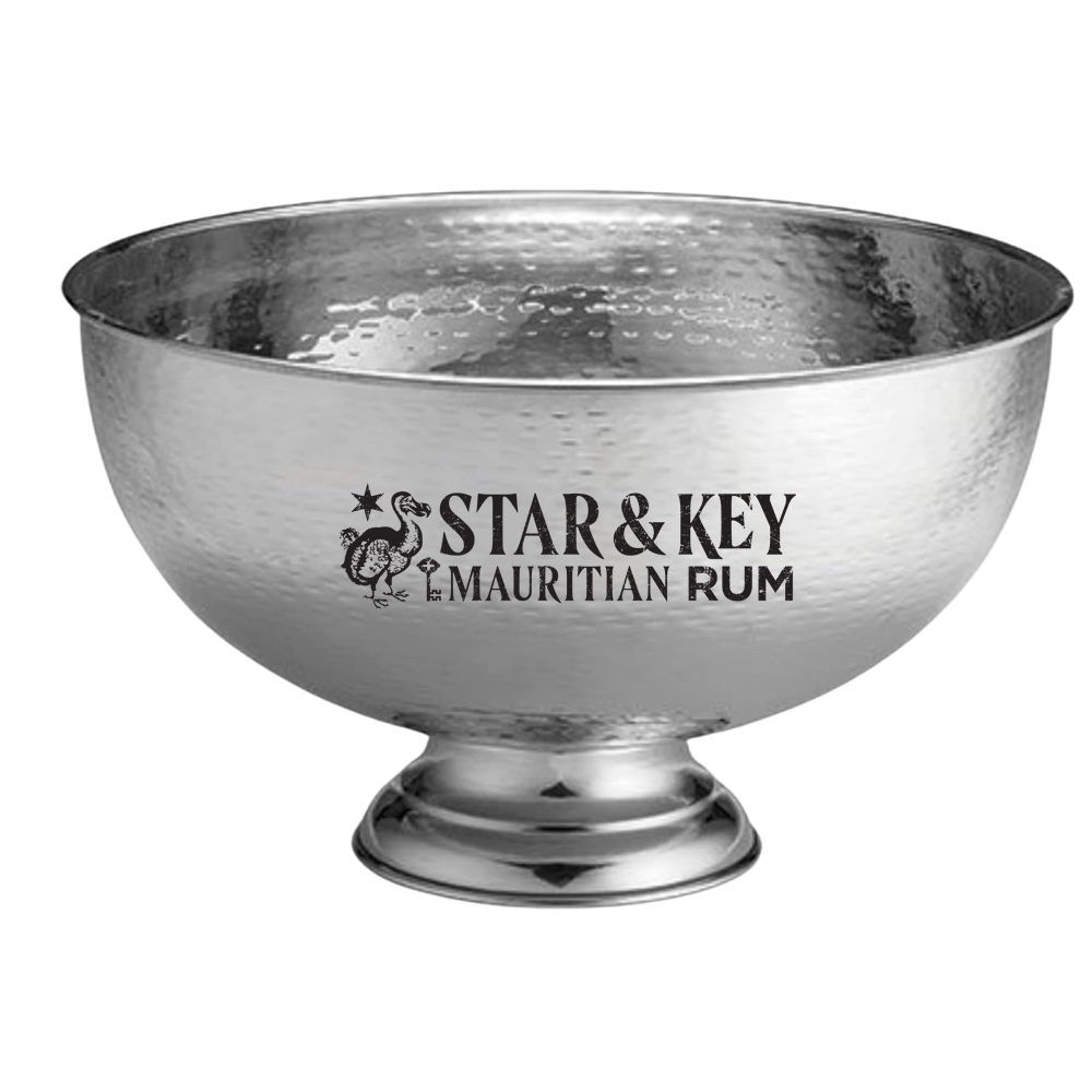 3.4Gal Hammered Pedestal Punch Bowl