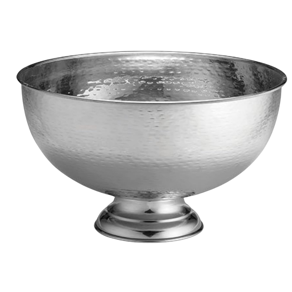 3.4Gal Hammered Pedestal Punch Bowl