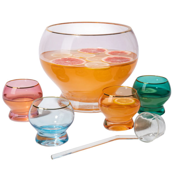 1.7Gal Colorful Punch Bowl Set