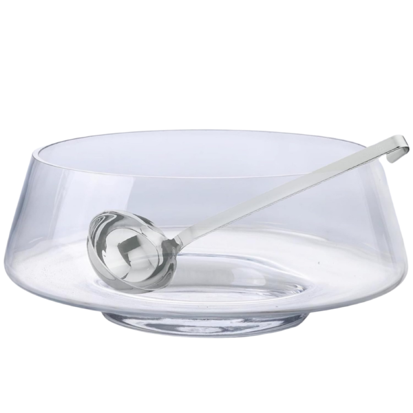2.5Gal Footed Glass Punch Bowl with Ladle
