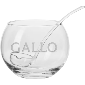 1Gal Round Glass Punch Bowl with Ladle