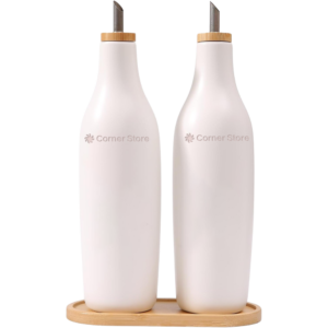 Olive Oil and Vinegar Ceramic Pourer Set