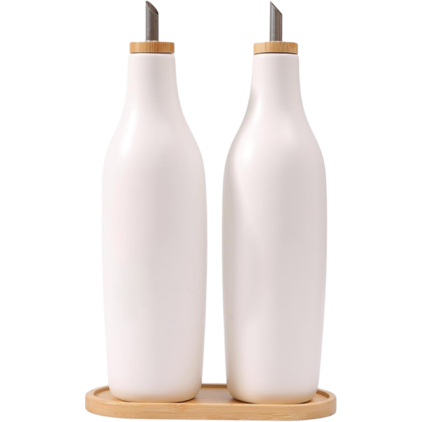Olive Oil and Vinegar Ceramic Pourer Set